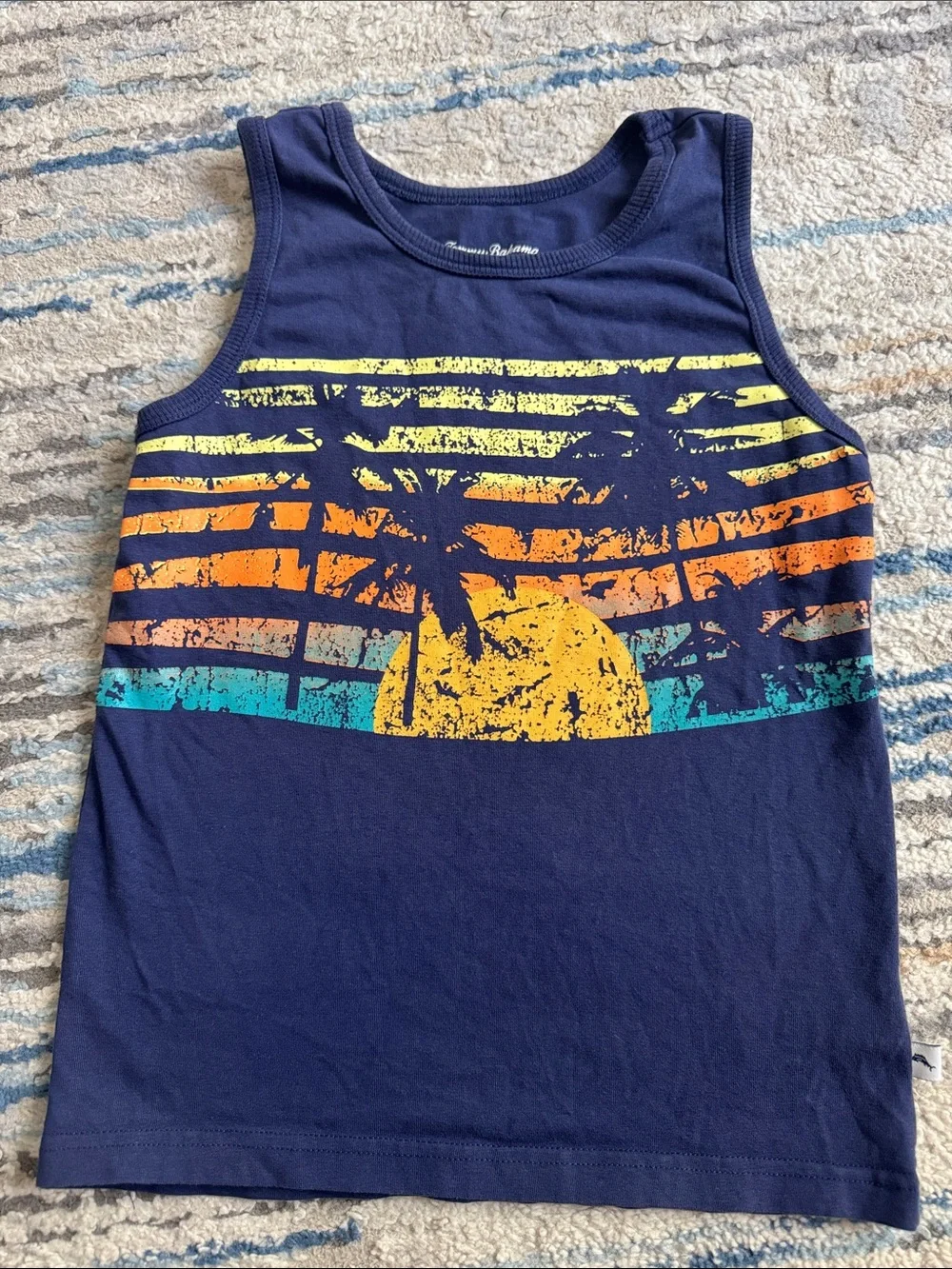 Tommy Bahama sz 5-6 blue graphic print surf T-shirt and tank top bundle,lot of 2